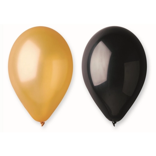 Balony lateksowe złoty czarny 5szt